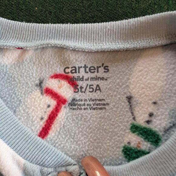 Bundle of Boy's Holiday Full-zip, Fleece, Footed Pajamas 5T 💙 - Picture 7 of 9